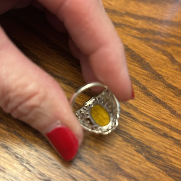 Sterling filigree tiger eye ring - Picture 7 of 7